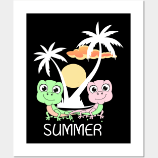 Summer with Lizard Posters and Art